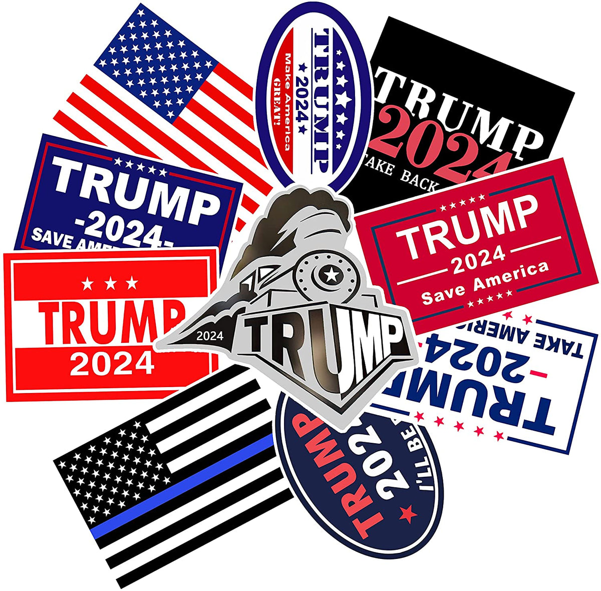 Trump 2024 Bumper Stickers, Decals, Sew on Iron Patches