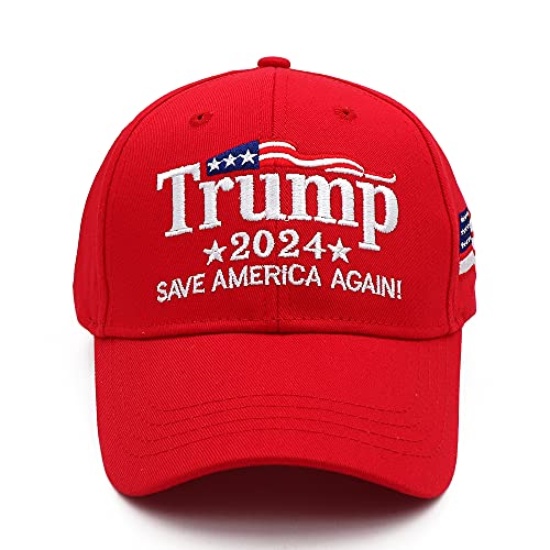 Red Trump Hat 2024 Adjustable Embroidered