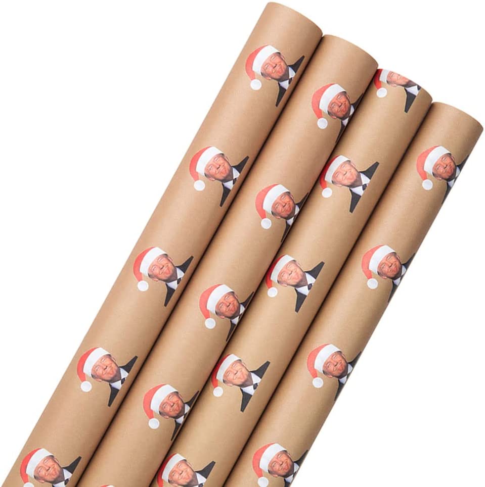 Donald Trump Christmas Presents and Coal Premium Gift Wrap Wrapping Paper  Roll 