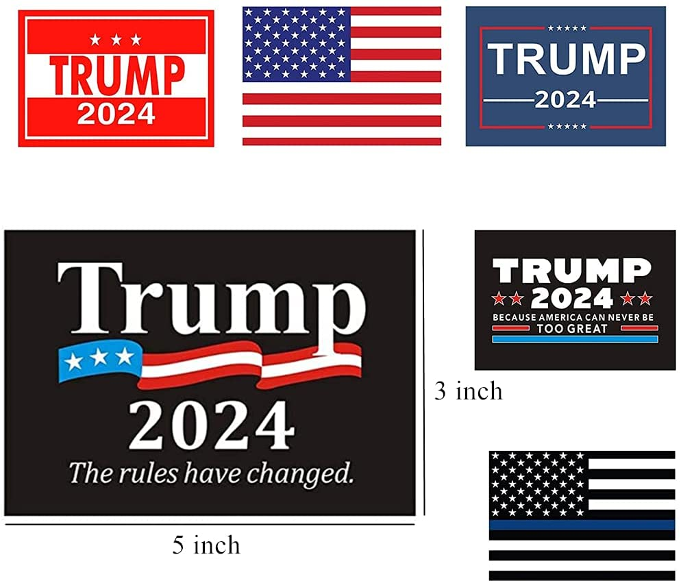 4 Pack Reflective Trump 2024 Car Magnet Stickers